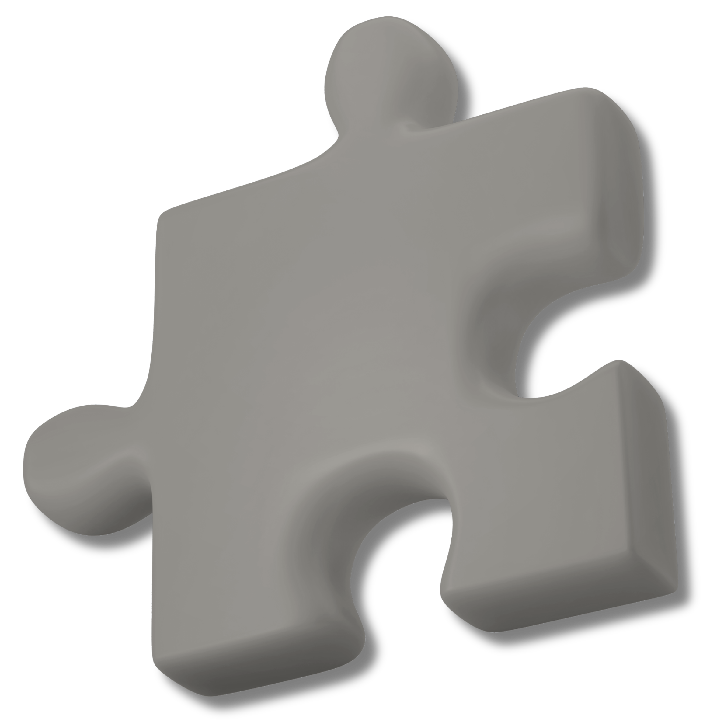 Graues Puzzleteil ohne Logo